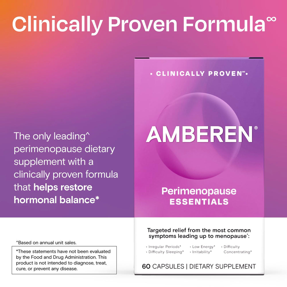 Amberen Perimenopause clinical trial graphic implying safety profile.