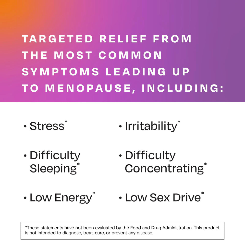 Amberen Perimenopause ingredients blend highlighting antioxidants and Smart B Complex.