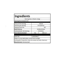 Shelf-ready Ambra Grisea pellets with bottle labels