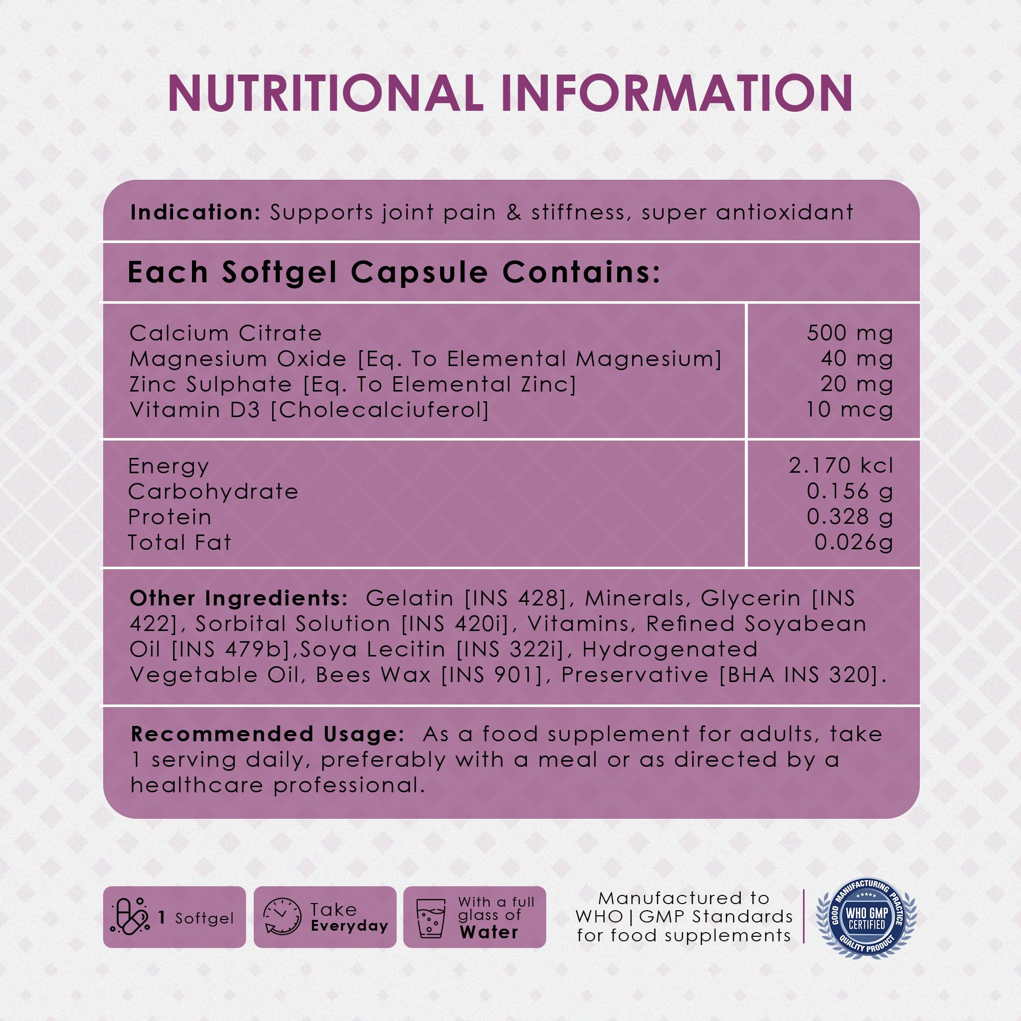 Back view of AMBROSIAL bottle showing supplement facts