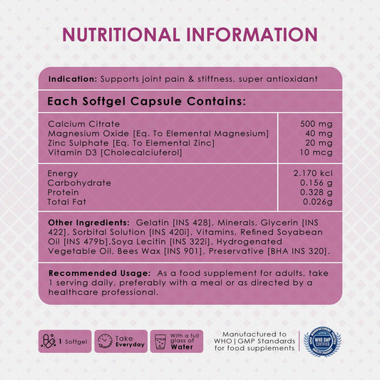 Back view of AMBROSIAL bottle showing supplement facts