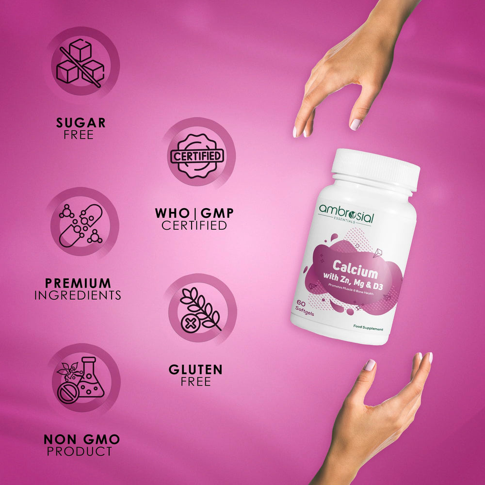 Close-up of capsules inside the AMBROSIAL bottle