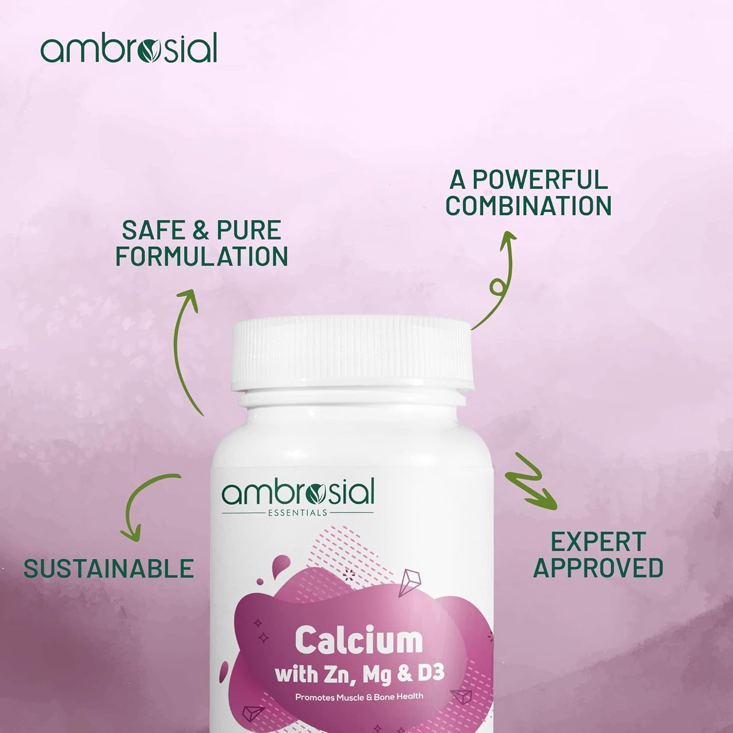 Nutrition facts label of AMBROSIAL supplement