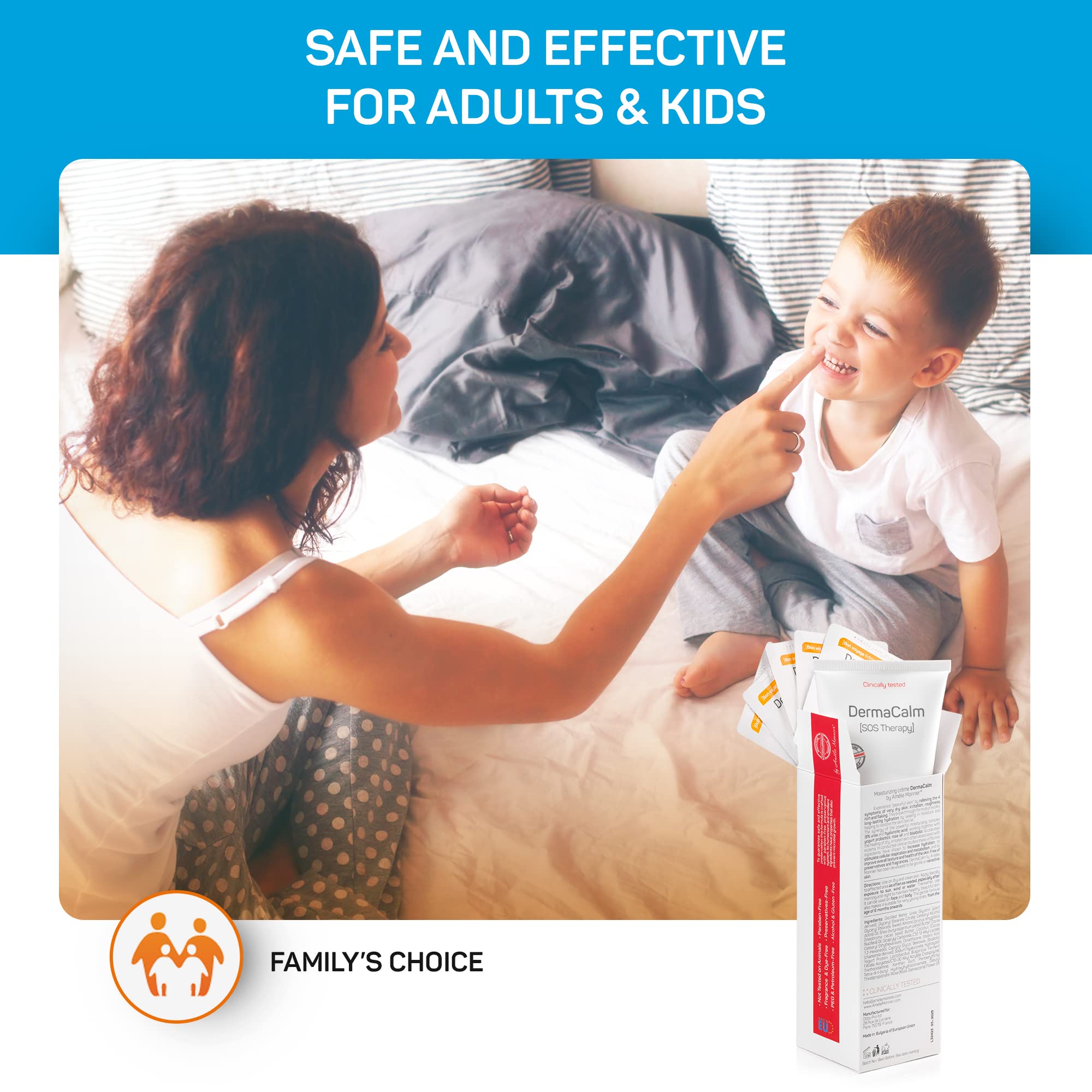 Family-friendly DermaCalm SOS Therapy suitable for adults and kids