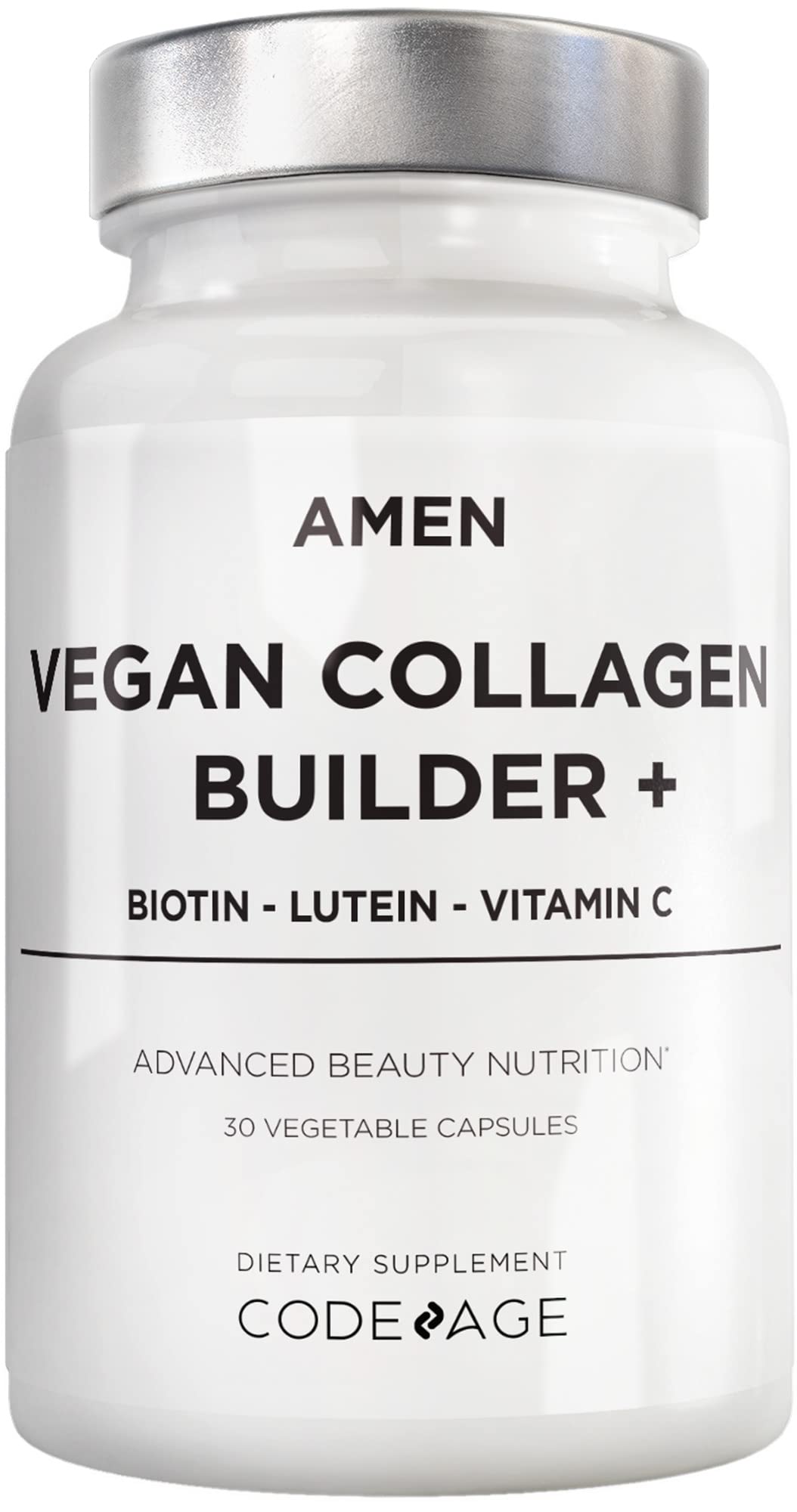 Amen Plant-Based Vegan Collagen Builder bottle front view