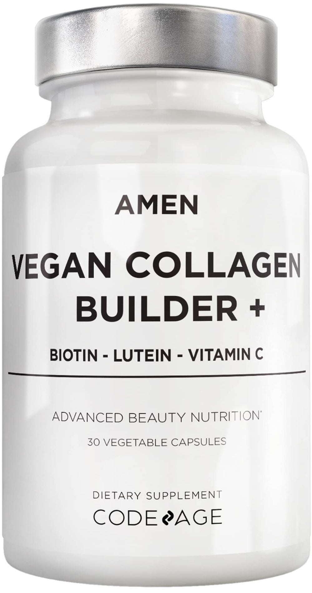 Amen Plant-Based Vegan Collagen Builder bottle front view