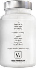 Ingredient map highlighting rose hips and elderberry in Amen Vitamin C+