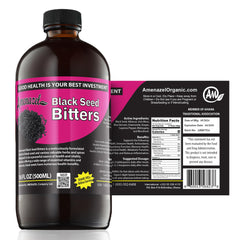 Amenazel Organic Black Seed Bitters bottle, 16 fl oz