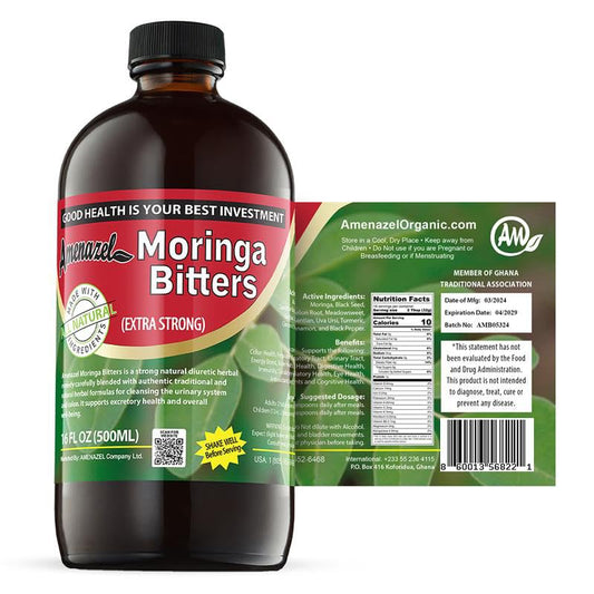 Amenazel Organic Moringa Bitters 16 oz bottle