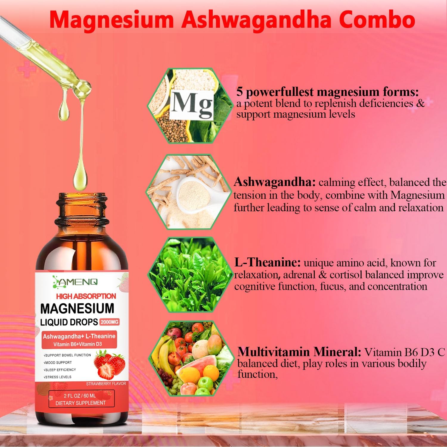 AMENQ cortisol liquid drops packaging in a GMP-certified facility