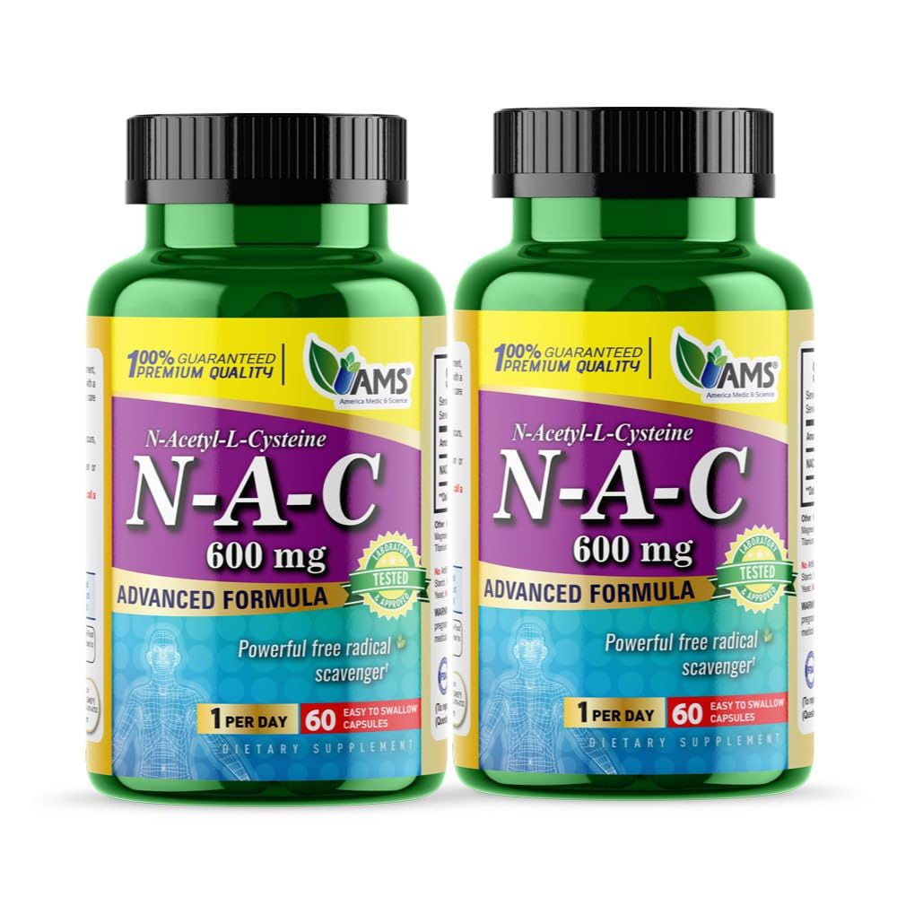 America Medic & Science NAC 600mg bottle and capsules