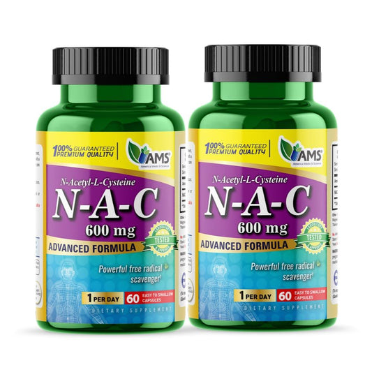 America Medic & Science NAC 600mg bottle and capsules
