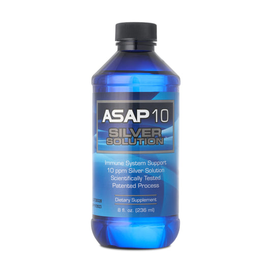 Front view of ASAP 10 Silver Solution bottle (8 fl oz)