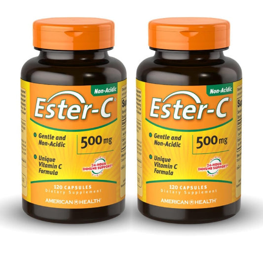 American Health Ester-C 500 mg pack of 2 bottles - front view