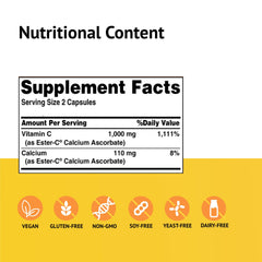 Product label for American Health Ester-C 500 mg 120 capsules pack of 2