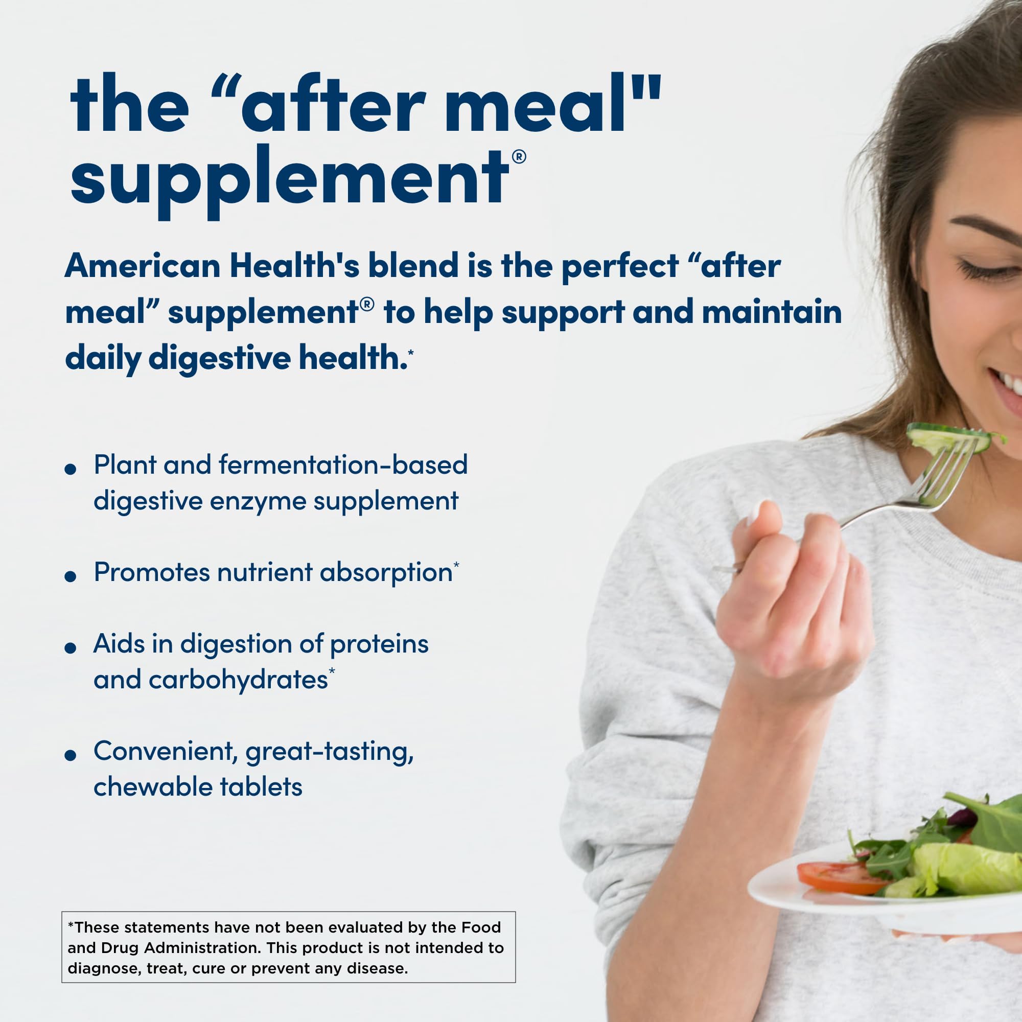 American Health Papaya Enzyme provides gentle digestive support after meals.