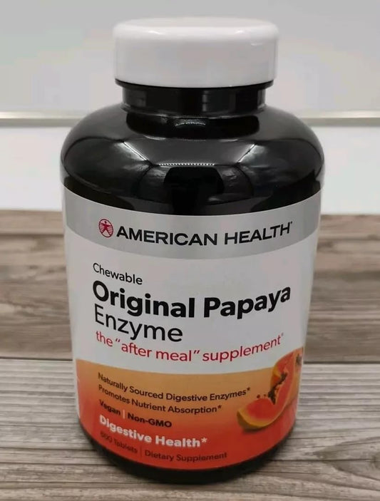 American Health Papaya Enzyme Original 600 CT bottle