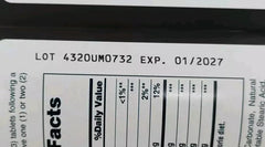 Nutrition facts panel for American Health Papaya Enzyme Original 600 CT