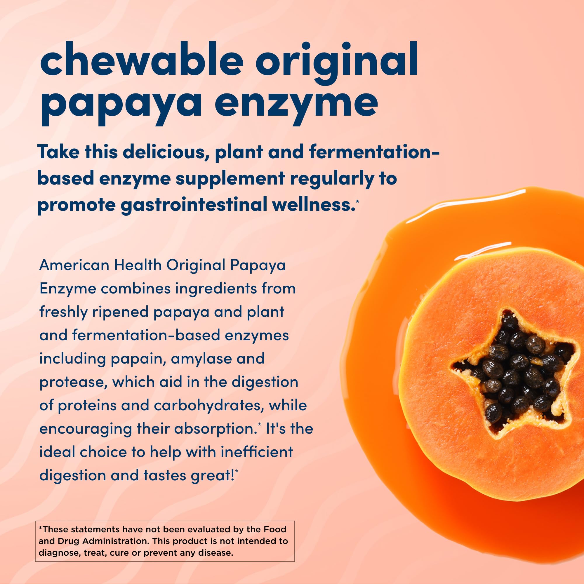 American Health Papaya Enzyme vegan non-GMO chewables for daily digestive wellness.