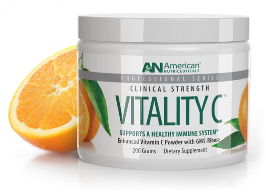 American Nutriceuticals Vitamin C Powder bottle label showing 4000mg