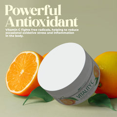 Sugar-free Vitamin C powder packaging close-up