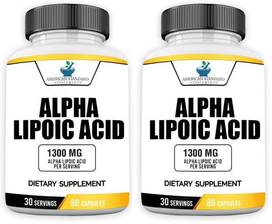 American Standard Alpha Lipoic Acid 1300mg bottle label