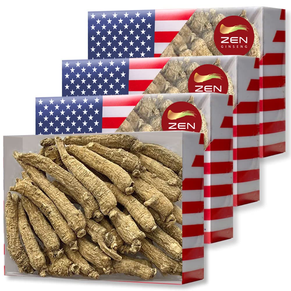 Four boxes of hand-selected American Wisconsin Ginseng Root, 4 oz each