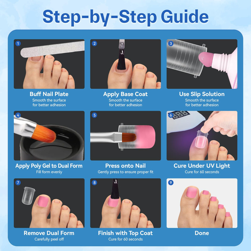 AMilHiTon 160-piece toe nail forms pack for professional or home use.