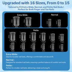AMilHiTon flat dual forms designed for flat nail beds to reduce lift risk.