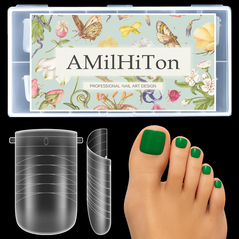 AMilHiTon straight polygel dual-wide toe nail forms with flat fit for precise bed alignment.