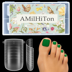 AMilHiTon straight polygel dual-wide toe nail forms with flat fit for precise bed alignment.