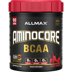 ALLMAX AminoCore BCAA Powder Fruit Punch 945 g – front view