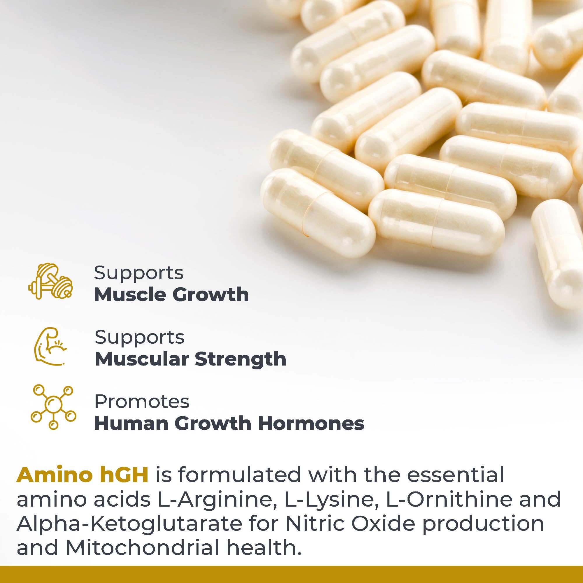 Muscle growth concept for Amino HGH supplement
