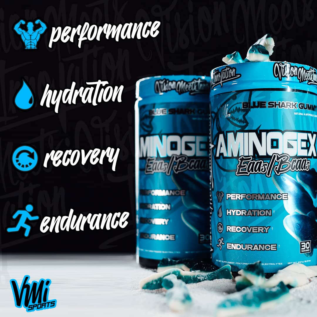 Close-up of Aminogex Ultra ingredients: BCAAs, Glutamine, Betaine