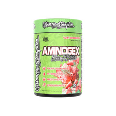 Glass of water with Aminogex Ultra mixed in Watermelon flavor