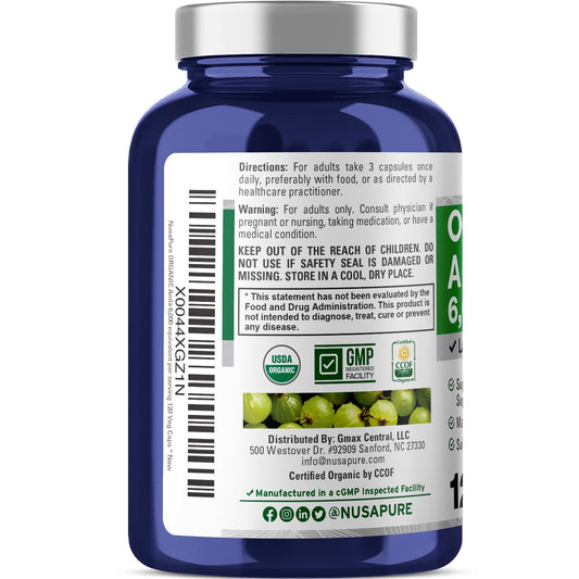 Amla capsules close-up showing 10:1 extract