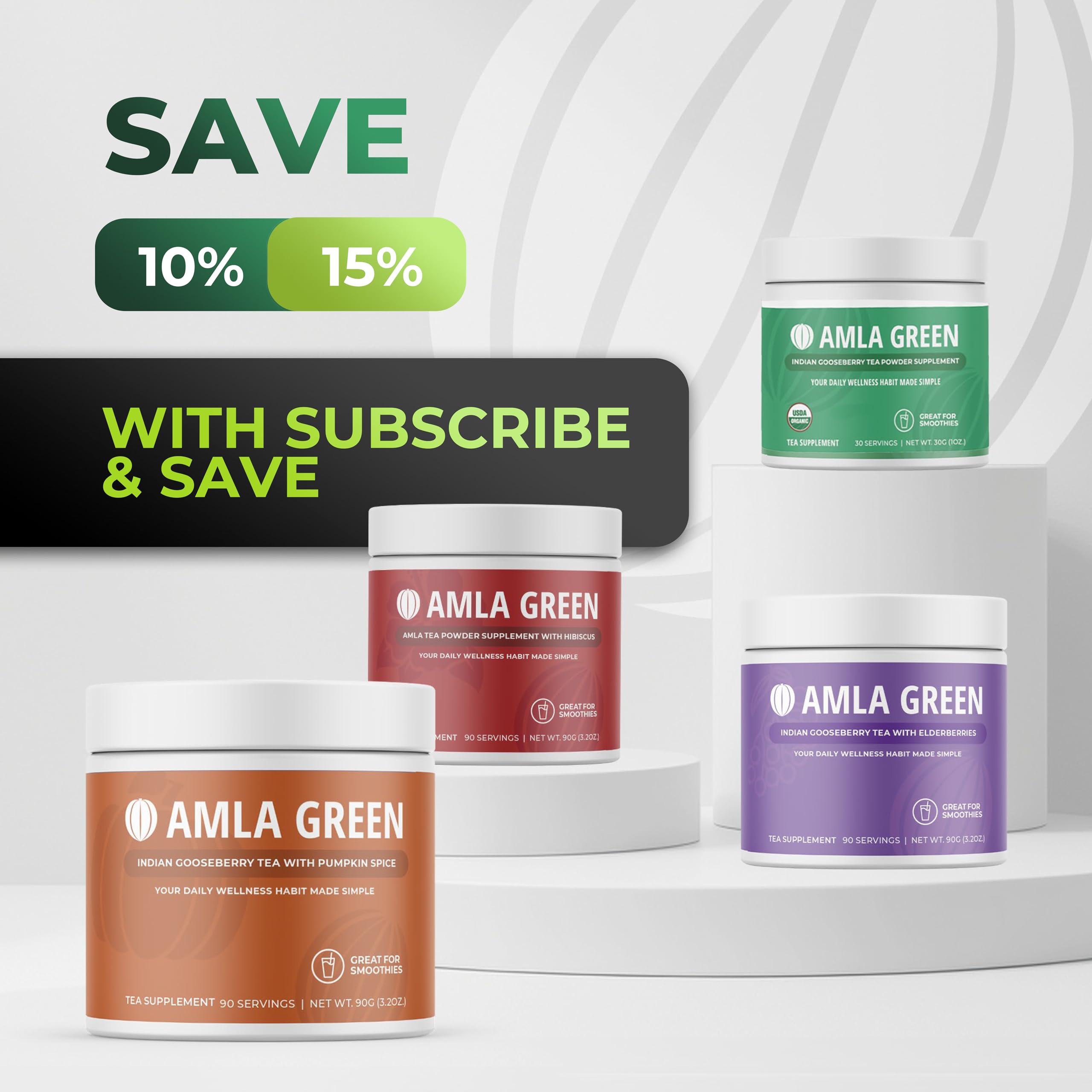 Amla Green 90 servings bottle
