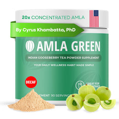 Amla Green 20x Concentrated powder scoop on white background