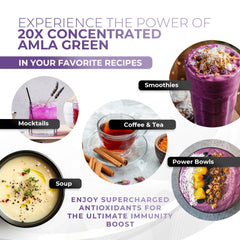 Amla Green vegan gluten-free non-gmo badge on packaging.