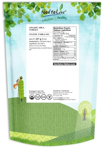 Amla powder packaging and label 8 oz