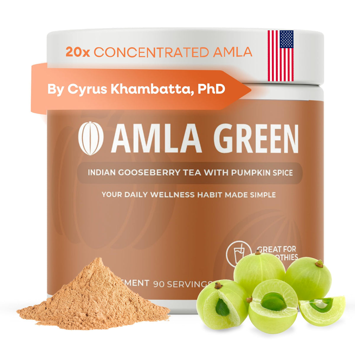Amla Pumpkin Spice 20x Ultra Concentrated powder bottle label