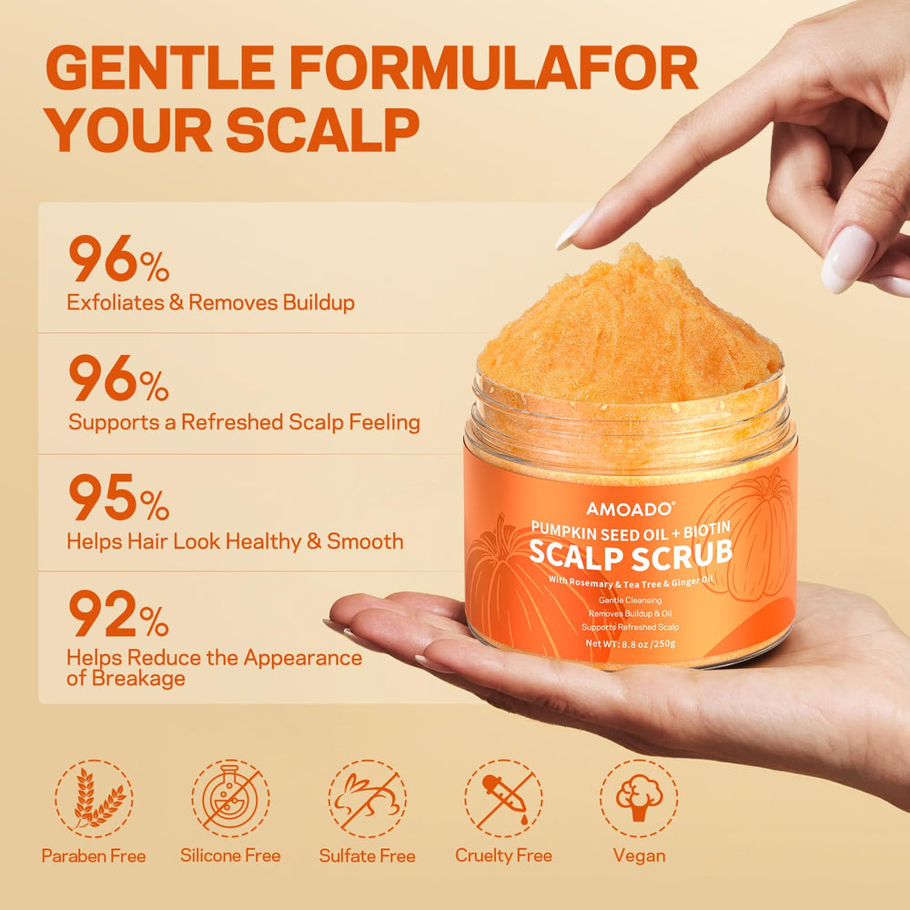 AMOADO Scalp Scrub contains mint to help ease itching.