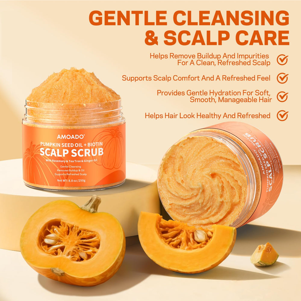 AMOADO Scalp Scrub featuring rosemary provides soothing, refreshing sensations.