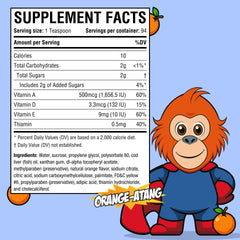 Dropper dispensing orange liquid multivitamin