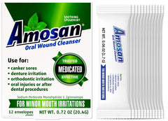 Close-up of Amosan Spearmint packaging and label