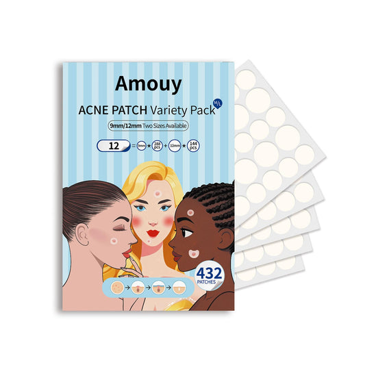Amouy acne patch 9mm size offers precise coverage for small blemishes.