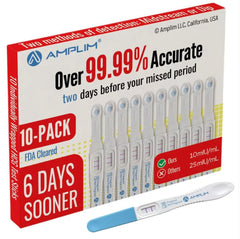 Amplim HCG early detection pregnancy test bulk 10-pack midstream