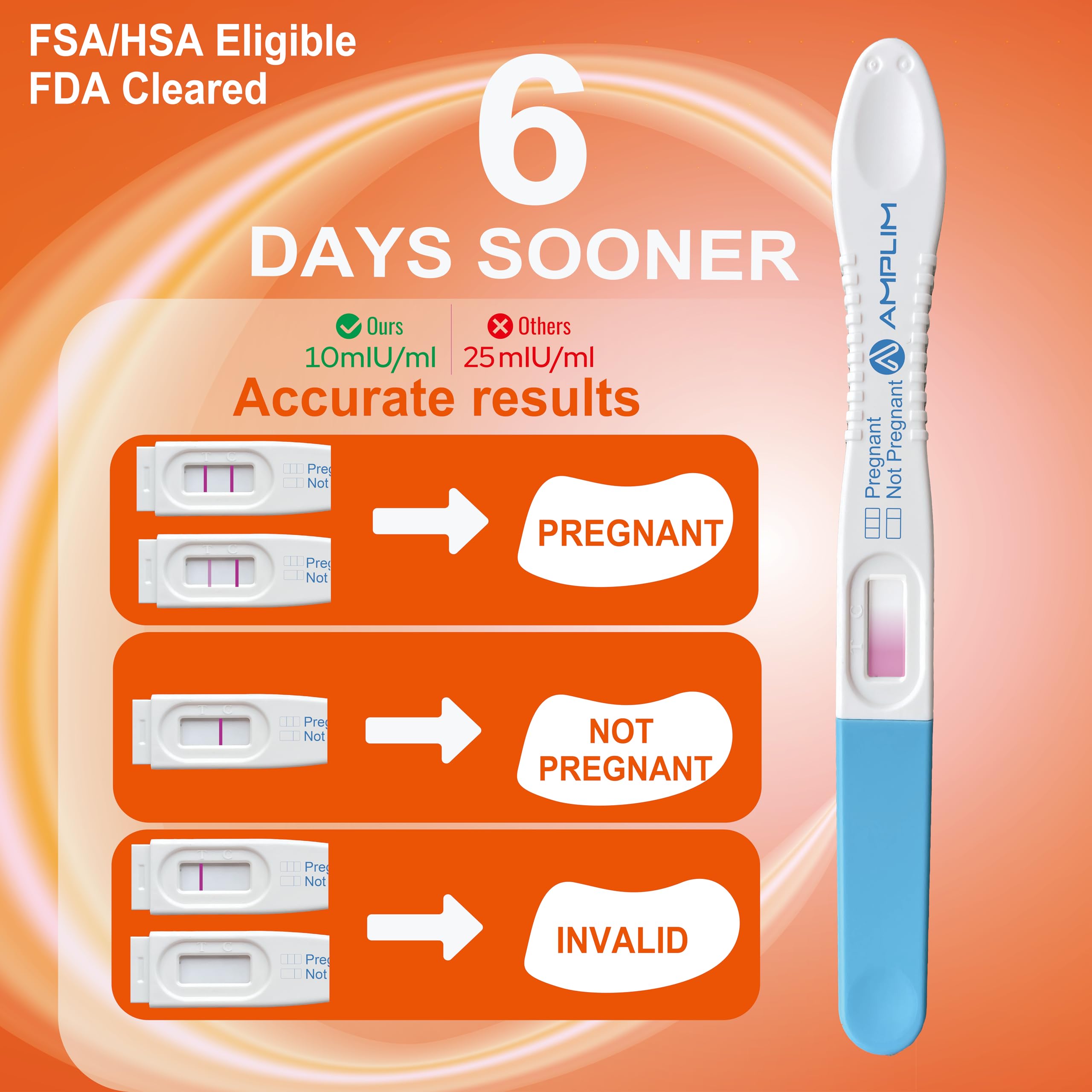 Amplim midstream pregnancy test for easy home use in bulk