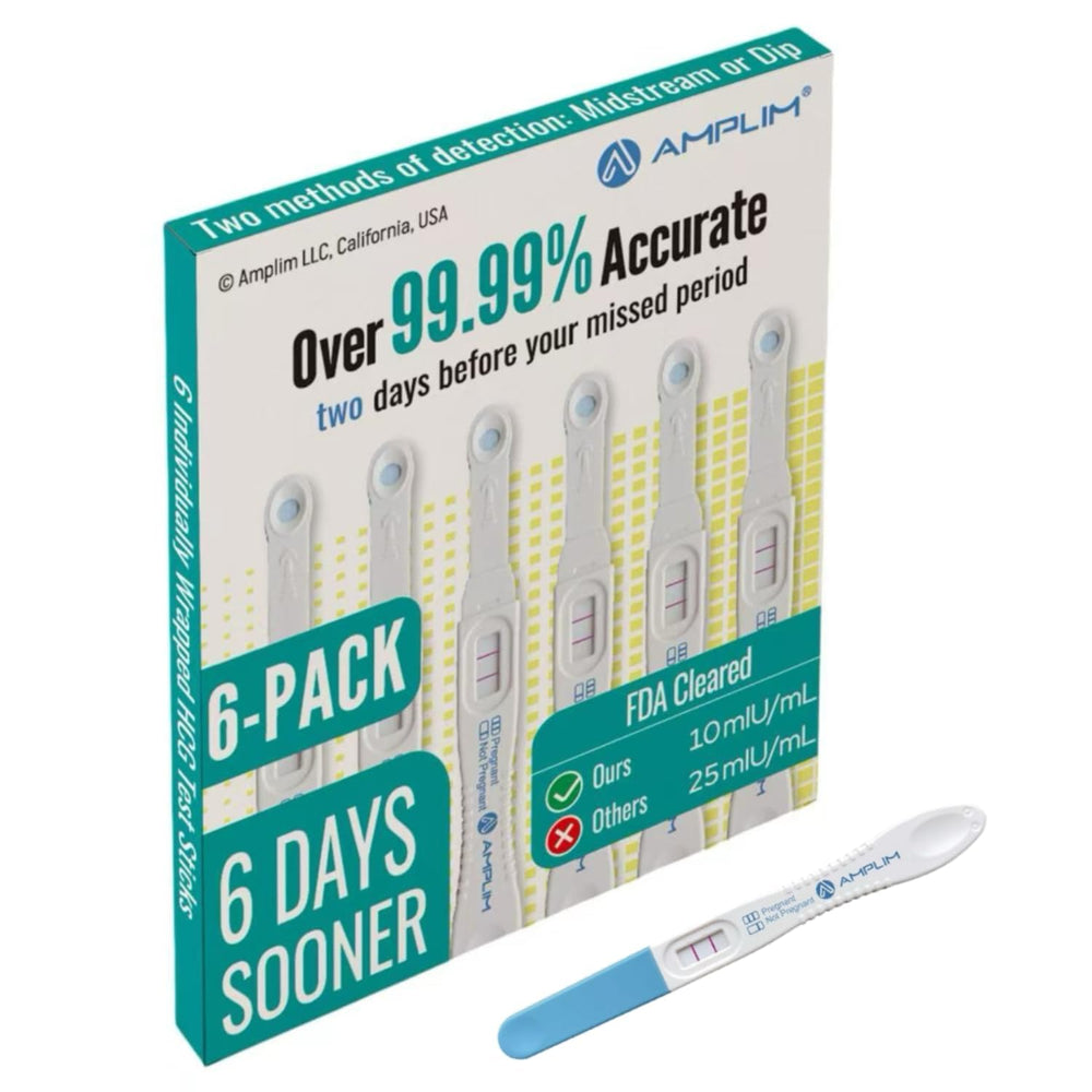 Amplim Early Detection Pregnancy Test sticks, 6-count box
