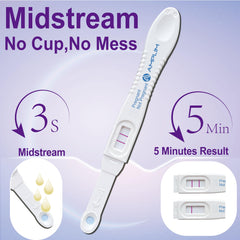 Amplim pregnancy test result example showing two lines